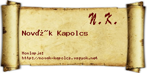 Novák Kapolcs névjegykártya
